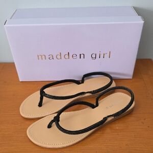Madden Girl Black and Tan Sandals